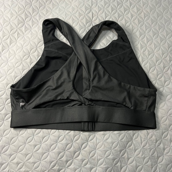 2X Black Fabletics Sports Bra w Front Zipper - Picture 2 of 3